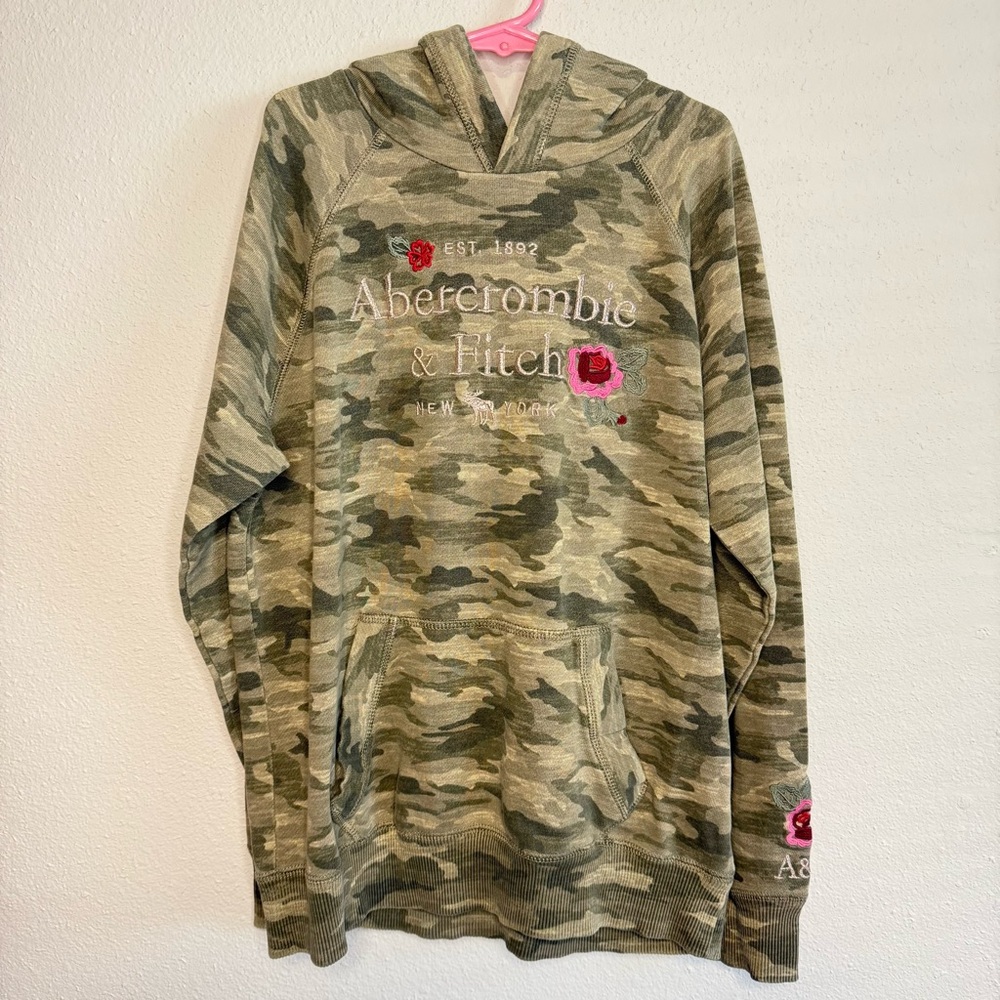 Abercrombie Kids Green Camo Hoodie